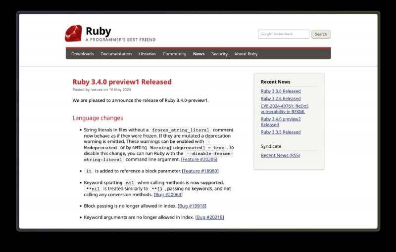 Ruby 3.4リリースハイライト:注目すべき新機能とアップデートまとめ