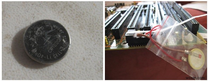 レトロPC復活劇:486DX-2マザーボードのRTC内蔵リチウム電池を交換して「CMOS BATTERY LOW」エラーを解消する方法