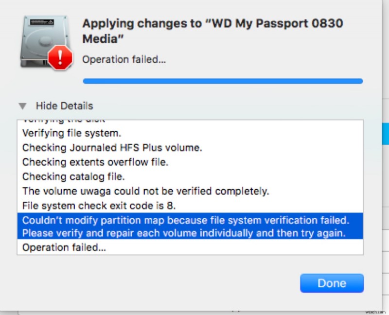 macOSで「パーティションマップを変更できませんでした」エラー(コード69874・69803)を修正する方法