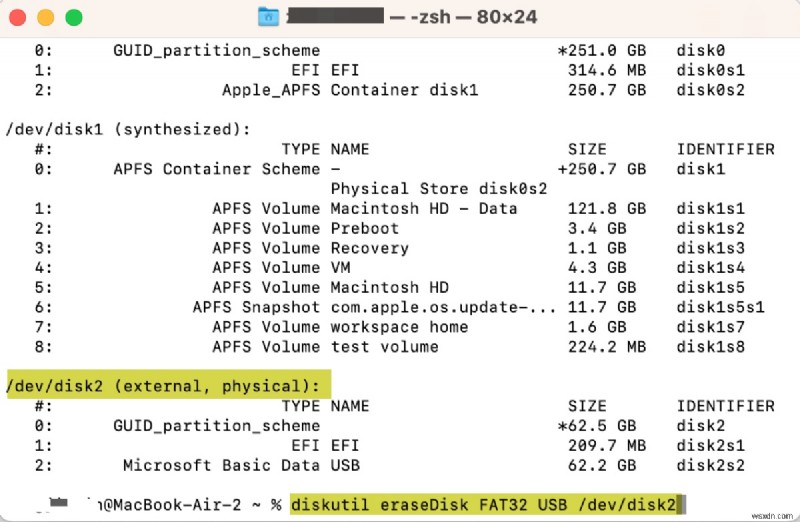 macOSのディスクユーティリティエラー69760を解決：「デバイスの最後のブロックに書き込めません」