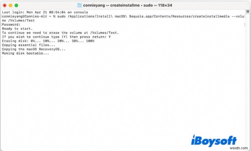 macOSの起動可能USB作成時に「Making disk bootable(ディスクをブート可能にしています)」で止まる問題を解決する方法