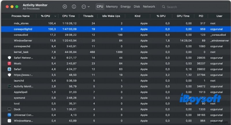 macOS SequoiaでcorespotlightdのCPU使用率が高くなる問題を解決する実証済みの対処法