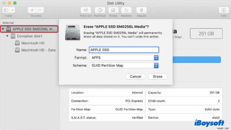 Macのディスクユーティリティで「パーティションマップに問題が見つかりました」エラーを解決する方法