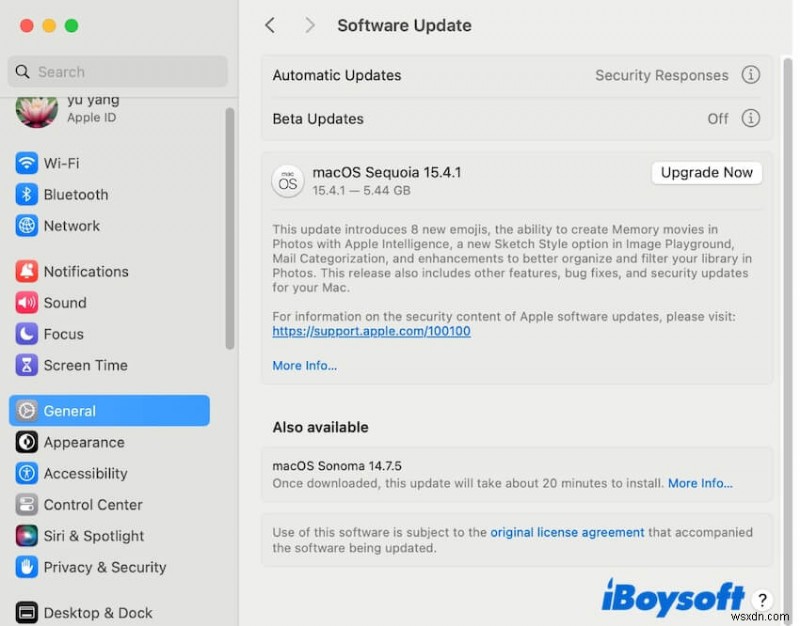 MacBook Pro/AirでmacOS Sequoia 15.4へのアップデートが失敗する原因と解決策