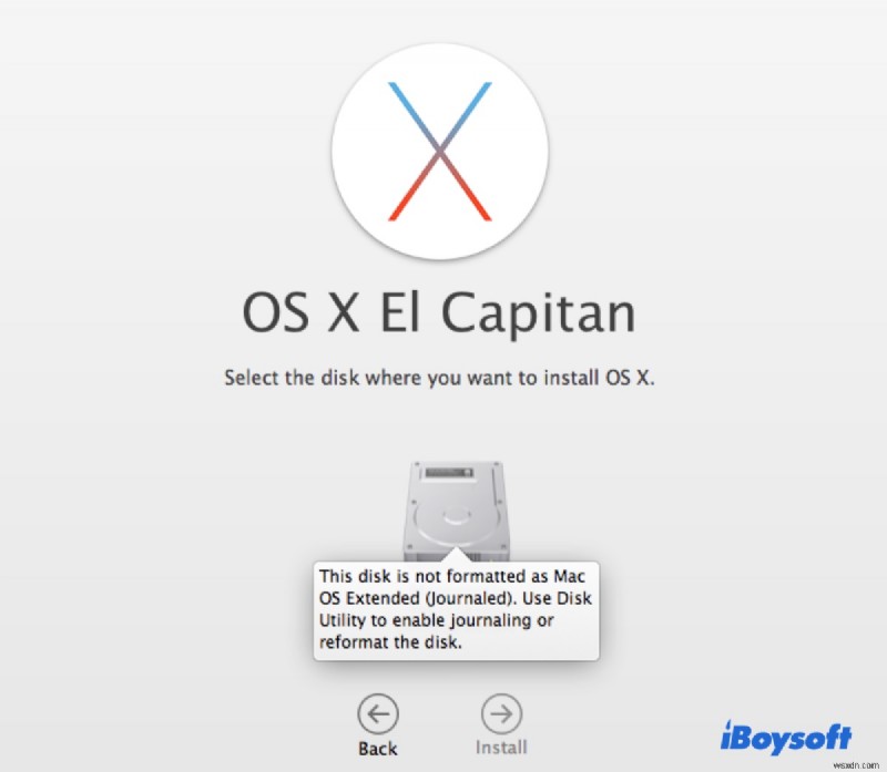 macOS再インストール時の「ディスクがMac OS拡張(ジャーナリング)としてフォーマットされていません」エラーの解決方法