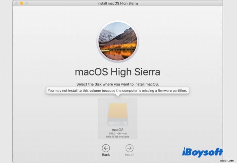 macOSインストール時の「ファームウェアパーティションが見つかりません」エラーの対処法