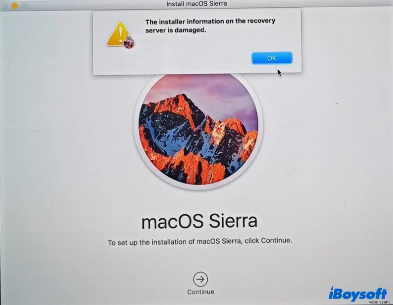 「回復サーバー上のインストーラ情報が破損しています」エラーの解決方法｜macOS再インストール時の対処法