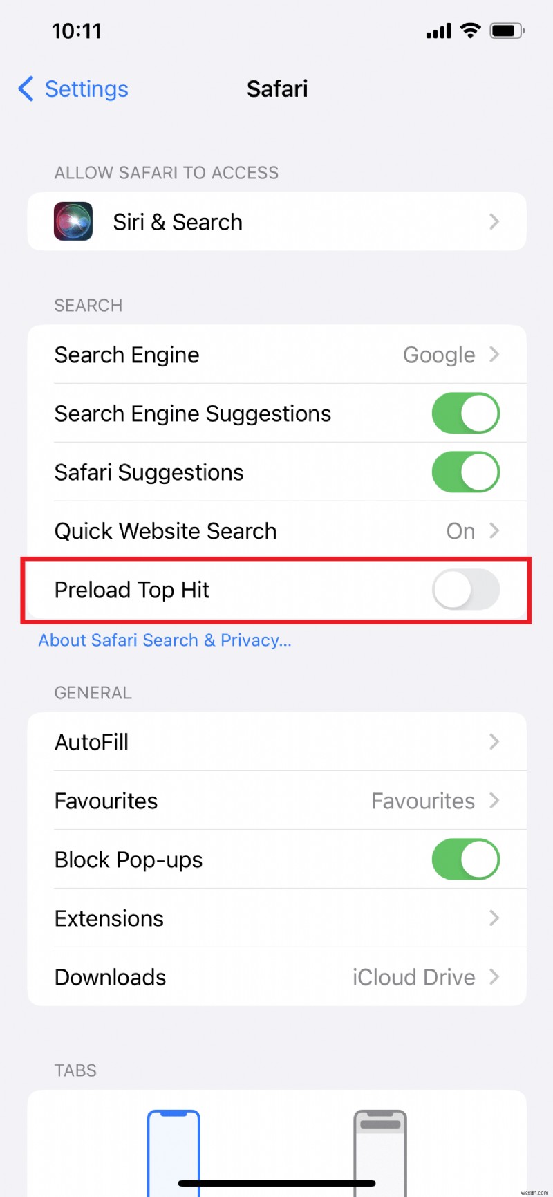 iPhoneのSafariで「トップヒット」を数分で非表示にする方法