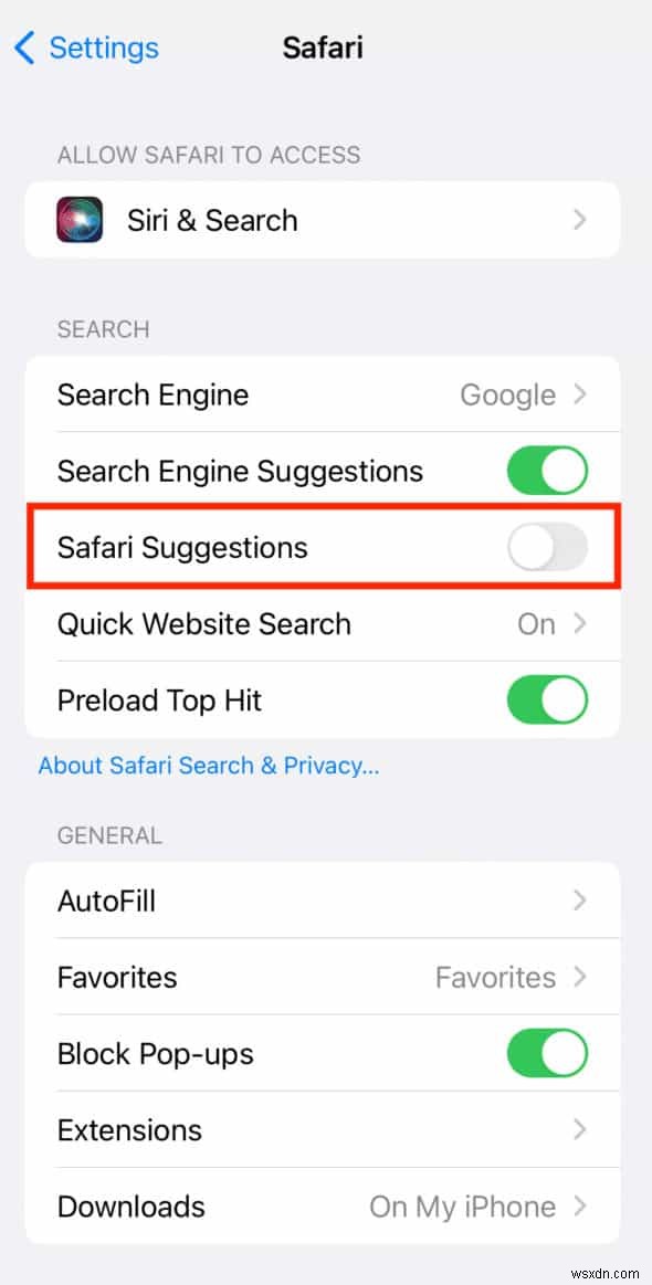 iPhoneのSafariで「トップヒット」を数分で非表示にする方法
