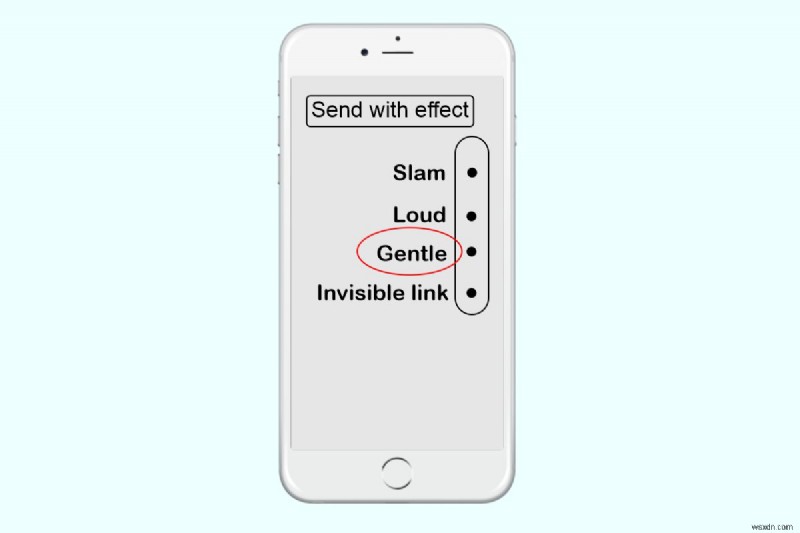 iPhoneのメッセージで「優しい(Gentle)」エフェクトを使って個性的なメッセージを送る方法