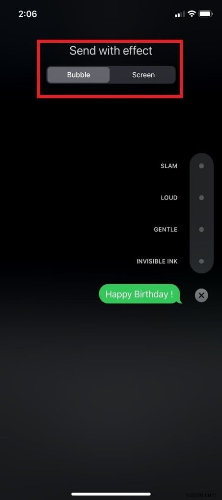 iPhoneのメッセージで「優しい(Gentle)」エフェクトを使って個性的なメッセージを送る方法