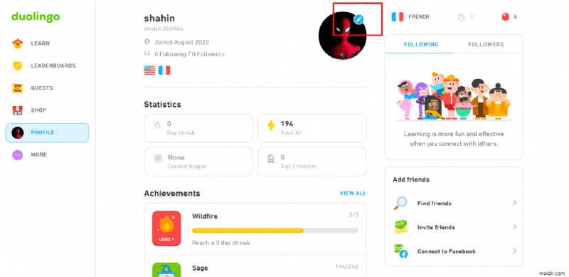 Duolingo(デュオリンゴ)でプロフィール写真を変更する方法|初心者向けステップバイステップガイド