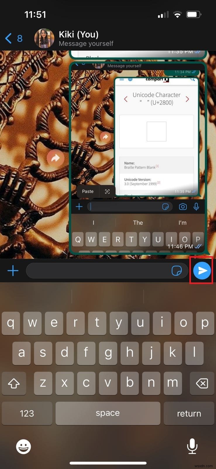 iPhoneのWhatsAppで空のメッセージ(空白メッセージ)を送信する方法|初心者向け手順ガイド