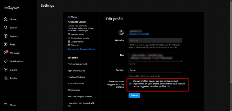 Instagramのおすすめアカウントに自分のプロフィールを表示させる方法