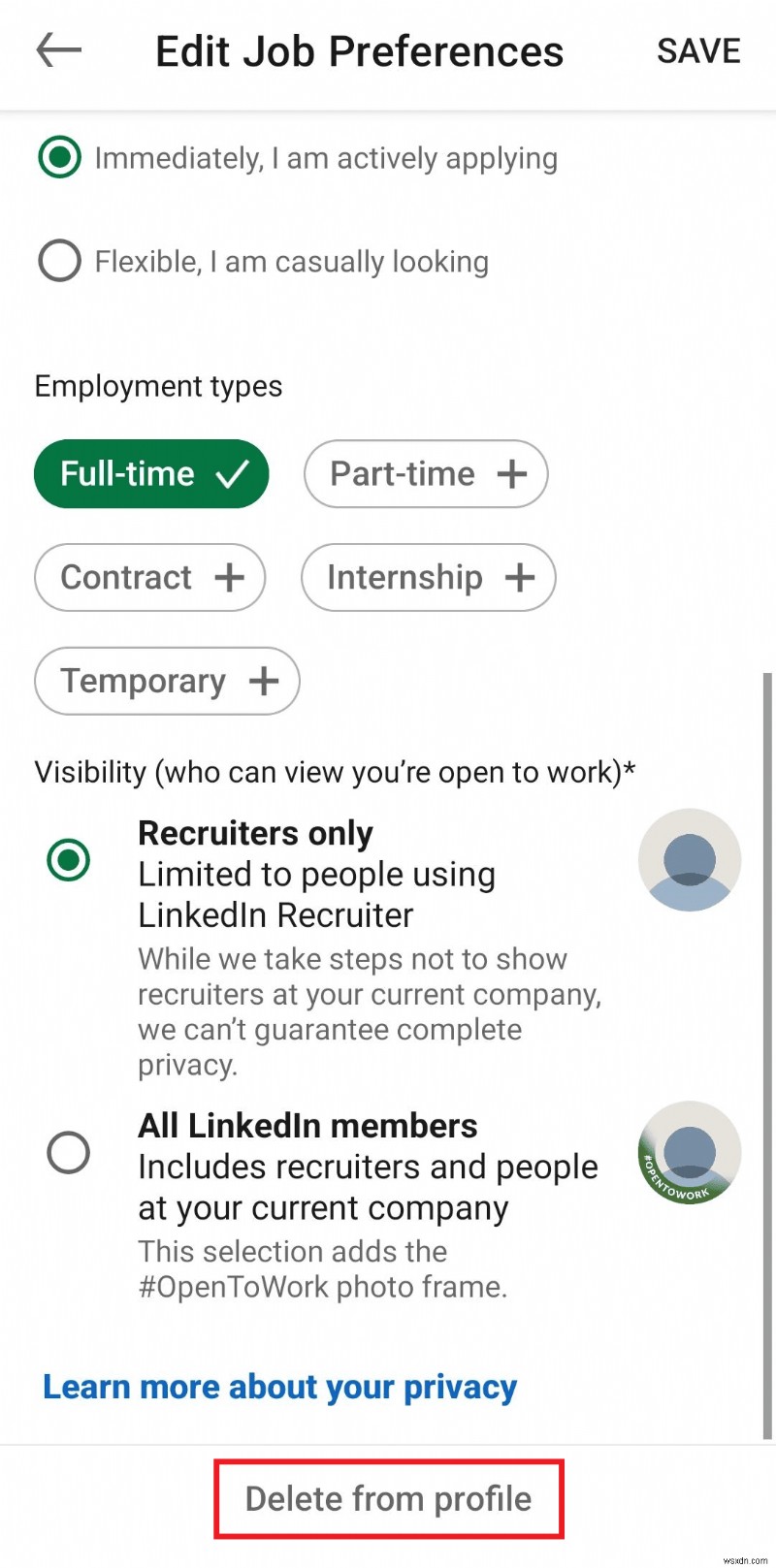 LinkedInの「Open to Work（求職中）」機能をオフにする方法｜スマホ・PC対応ステップバイステップガイド