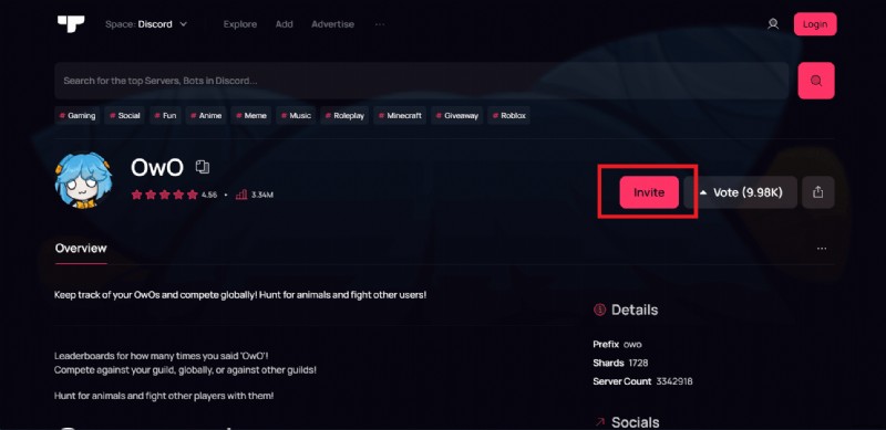 OwO BotをDiscordサーバーに追加する方法|ミニゲームと交流を楽しむための完全ガイド