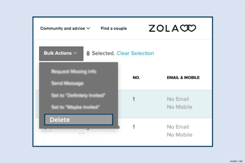 Zolaのウェディングゲストリストからゲストを簡単に削除する方法