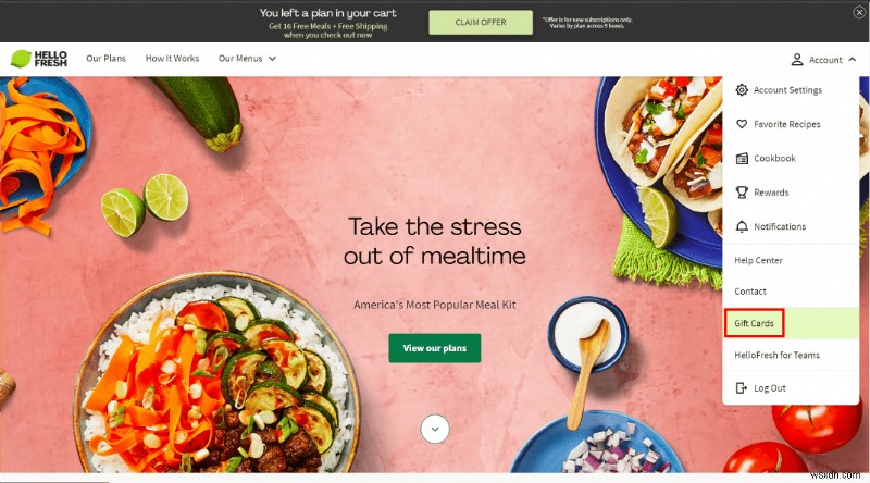 HelloFreshのギフトカードを贈る方法|料理好きな友達へおいしいミールキットをプレゼント