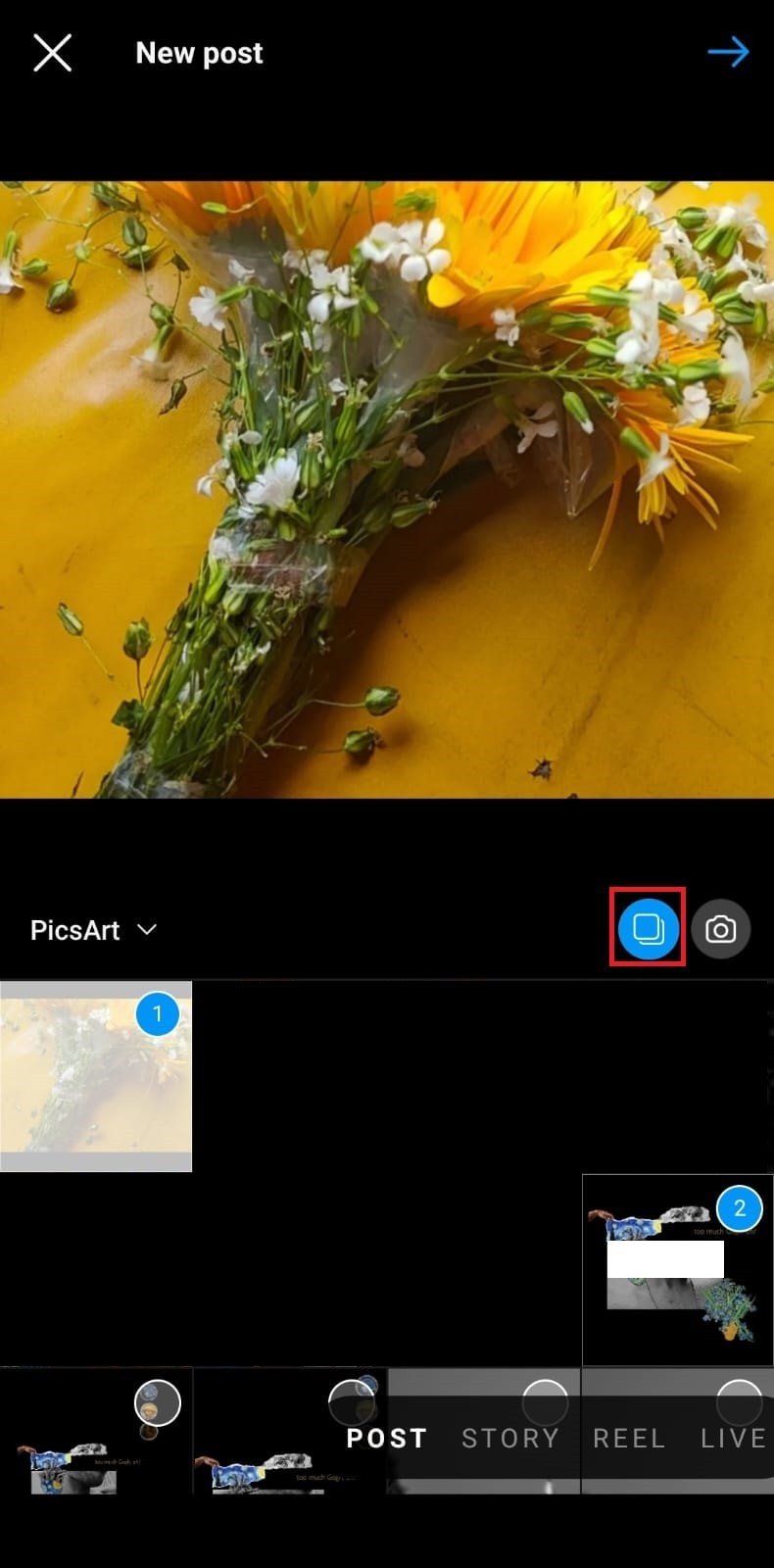 Instagramで横位置写真と縦位置写真を1つの投稿に混在させる方法|ステップバイステップガイド