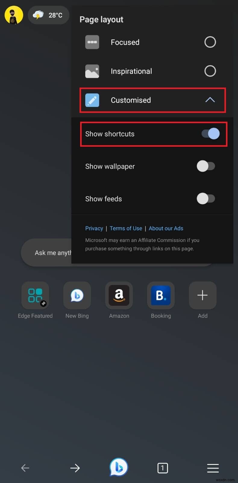 Android版Microsoft Edgeのホームページにサムネイルを追加する方法｜かんたんステップバイステップガイド