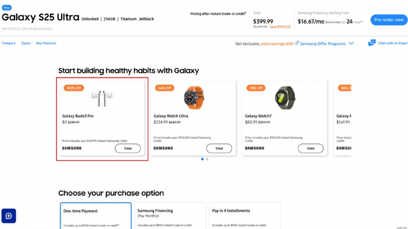 Samsung Galaxy S25 Ultra＋Galaxy Buds 3 Proが実質399.99ドルでお得に買える方法 – 下取りキャンペーンを徹底解説