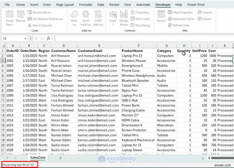 【Excel VBA】Application.StatusBarでマクロ実行中の進行状況をリアルタイム表示する方法