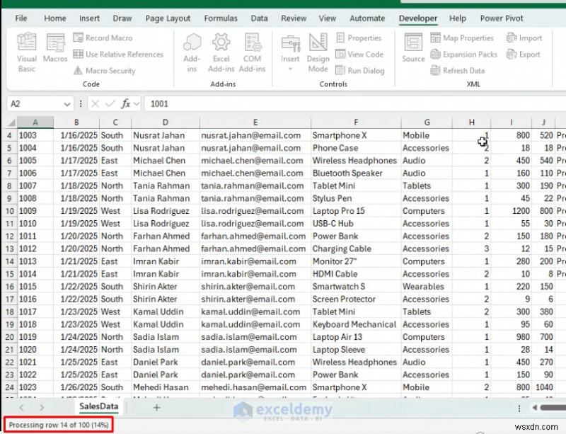 【Excel VBA】Application.StatusBarでマクロ実行中の進行状況をリアルタイム表示する方法