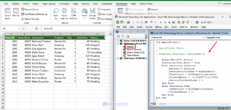 Excel VBA入門：マクロ・プロシージャ・モジュールの違いを徹底解説