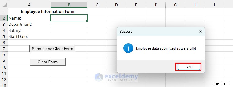 VBAと名前付き範囲を活用して、入力後に自動でクリアされるExcelフォームを作成する方法