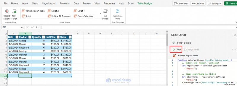 生産性向上ガイド:Office スクリプトで Excel Online のワークフローを自動化する方法