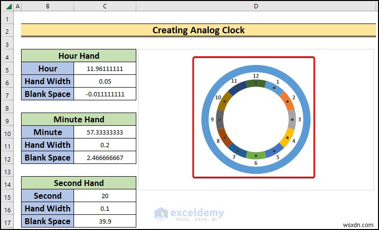 Excelでリアルタイムのアナログ時計を作る方法|初心者向けステップバイステップガイド