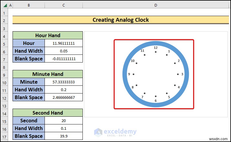 Excelでリアルタイムのアナログ時計を作る方法|初心者向けステップバイステップガイド