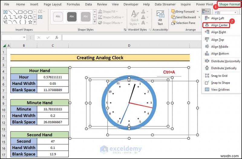 Excelでリアルタイムのアナログ時計を作る方法|初心者向けステップバイステップガイド