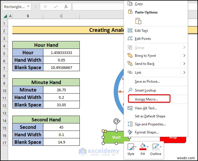 Excelでリアルタイムのアナログ時計を作る方法|初心者向けステップバイステップガイド