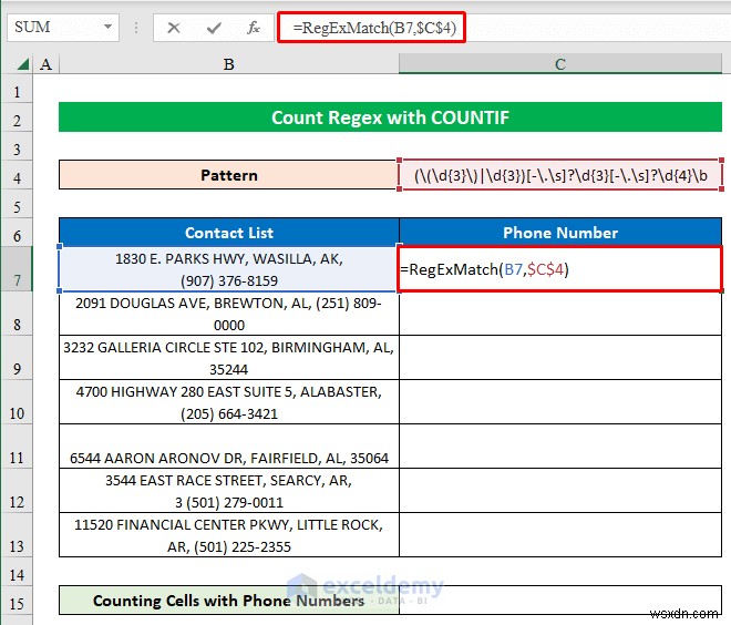 ExcelのCOUNTIF関数と正規表現でパターンをカウントする方法【ステップバイステップ完全ガイド】