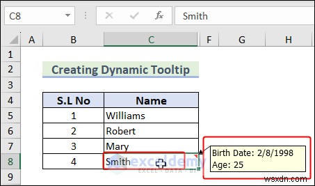 Excelで動的ツールチップを作成する方法|数式とVBAを使ったステップバイステップ解説