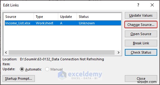 Excelのデータ接続が更新されない問題を解決する|実証済みの3つの対処法