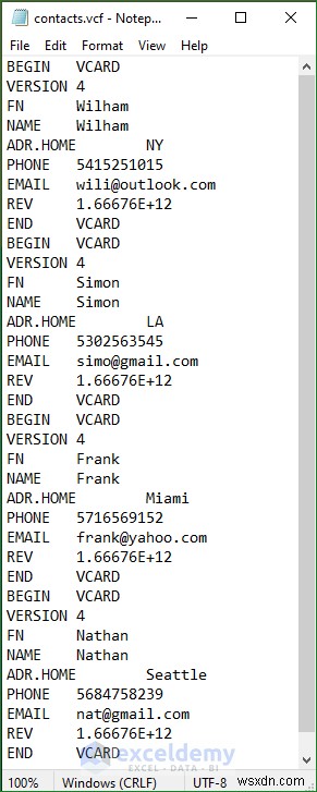ExcelでVCF（vCard）ファイルを開く2つの簡単な方法【テキストウィザード＆Power Query】
