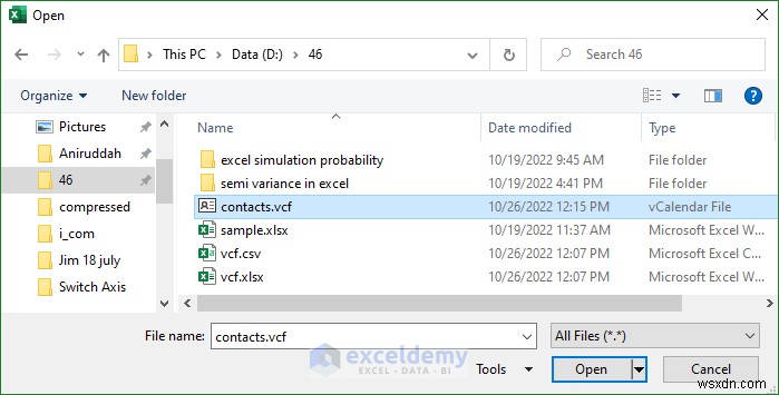 ExcelでVCF（vCard）ファイルを開く2つの簡単な方法【テキストウィザード＆Power Query】