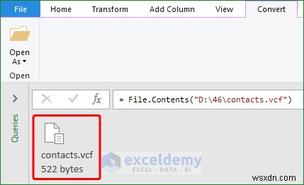 ExcelでVCF（vCard）ファイルを開く2つの簡単な方法【テキストウィザード＆Power Query】