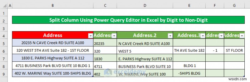 【保存版】Power QueryでExcelの列を分割する5つの簡単な方法