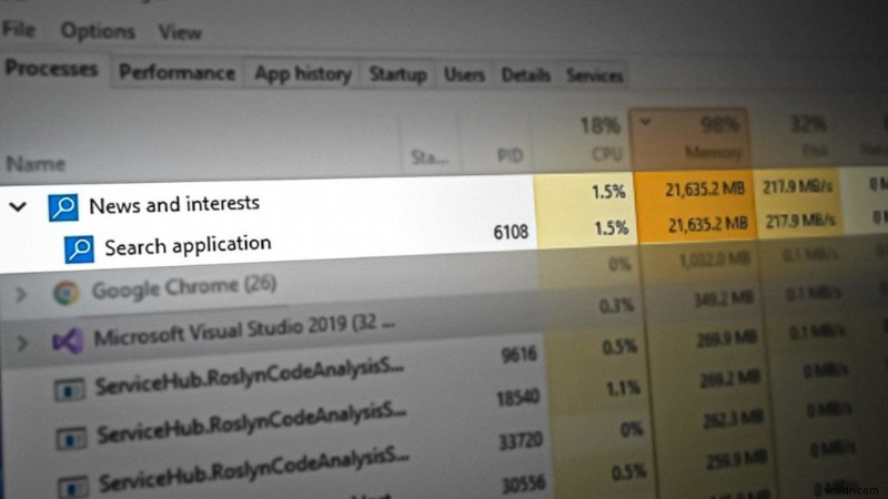 Windows 11で「ニュースと関心事項」ウィジェットのメモリ使用量が高くなる問題を解決する方法