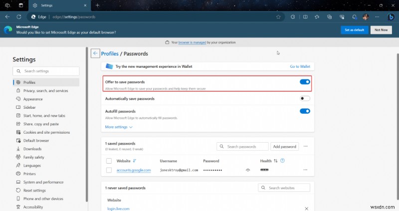 Windows 11/10でMicrosoft Edgeがパスワードを保存・記憶しないときの対処法