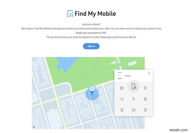 Samsungの使用方法FindMyMobile 