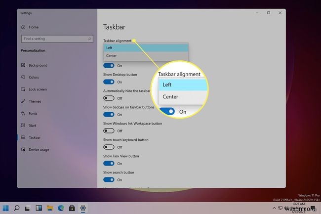 アクティベーションせずにWindows11タスクバーの配置を変更する方法 