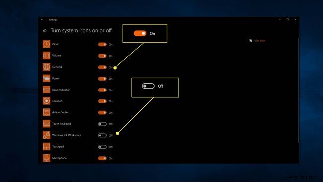 Windows10システムトレイでアイコンを表示または非表示にする方法 