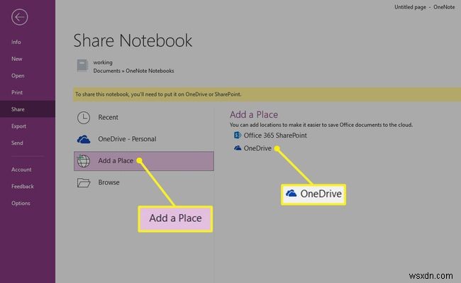 OneNoteをOneDriveアカウントに同期する方法 