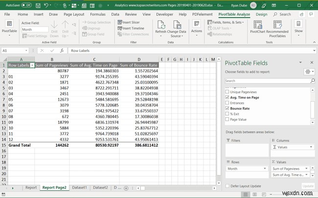 Excelでレポートを作成する方法 