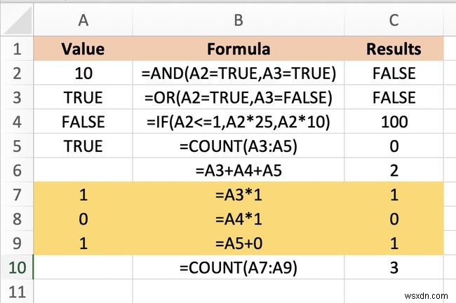 Excelでブール値（論理値）を使用する方法 