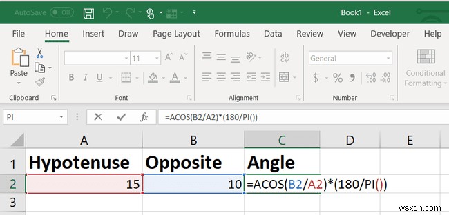 Excel TAN関数：接線角度を見つける方法 